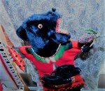 folk art bear puppet top
